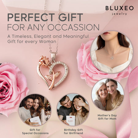 Collar De Plata Esterlina Para Mujer Regalo Para Mamá Esposa De Esposo Día De San Valentín Novia Collar De Corazón De Rosa Para Novia Regalos De Cumpleaños Madre Hija Colgante